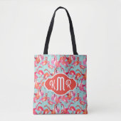 Aquarell-Flamingos erfassten | Monogramm Tasche (Vorderseite)