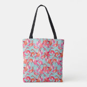Aquarell-Flamingos erfassten | Monogramm Tasche (Rückseite)