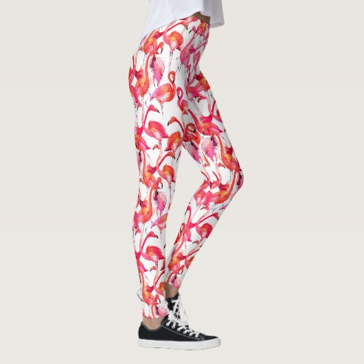 Aquarell-Flamingos in Aquarellen 2 Leggings (Rechts)