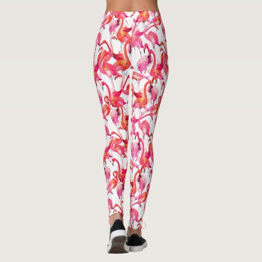 Aquarell-Flamingos in Aquarellen 2 Leggings (Rückseite)