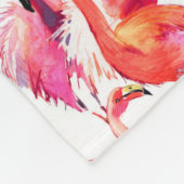 Aquarell-Flamingos in den Aquarellen Fleecedecke (Ecke)