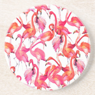Aquarell-Flamingos in den Aquarellen Sandstein Untersetzer