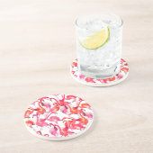 Aquarell-Flamingos in den Aquarellen Sandstein Untersetzer (Seite)