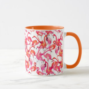 Aquarell-Flamingos in den Aquarellen Tasse