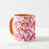 Aquarell-Flamingos in den Aquarellen Tasse (Vorderseite Links)
