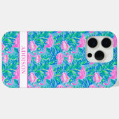 Aquarell-Flamingos mit Monogramm Case-Mate iPhone Hülle (Rückseite (Horizontal))
