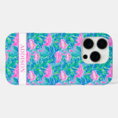 Aquarell-Flamingos mit Monogramm Case-Mate iPhone Hülle (Rückseite (Horizontal))