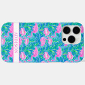 Aquarell-Flamingos mit Monogramm Case-Mate iPhone Hülle (Rückseite (Horizontal))