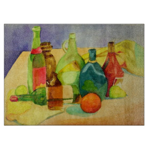 Aquarell-Flaschen Schneidebrett