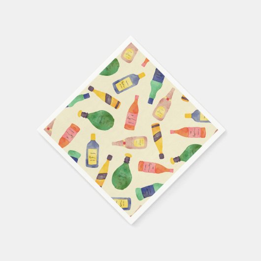 Aquarell Flaschen Servietten (Ecke)