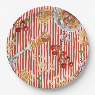 Aquarell-Fleischbällchen-Italienische-Speisen-Illu Pappteller