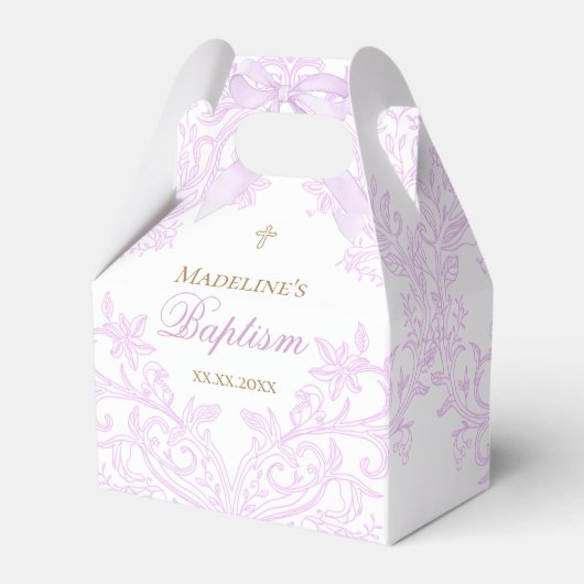 Aquarell Flieder Design | Taufe Geschenkschachtel (Vorderseite)
