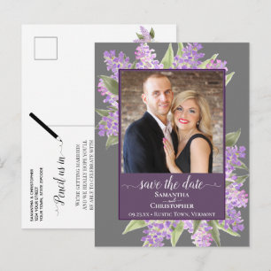 Aquarell Flieder Hochzeit Merkt Euch Den Termin Fo Ankündigungspostkarte