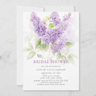 Aquarell Flieder Lila Floral Brautparty Einladung