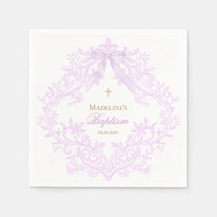 Aquarell Flieder Lila Taufe Serviette