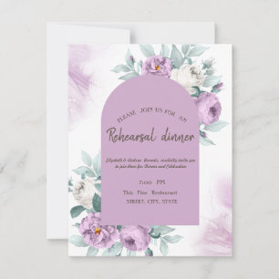 Aquarell Flieder Rosen Punkte Probedinner Einladung