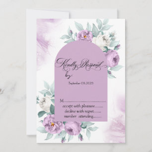 Aquarell Flieder Rosen Punkte RSVP Einladung