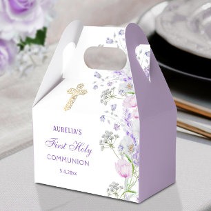 Aquarell Fliederblüten First Communion Giebel Geschenkschachtel