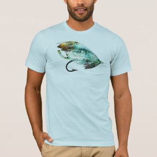 Aquarell-Fliegen-Fischen-Köderkunst T-Shirt