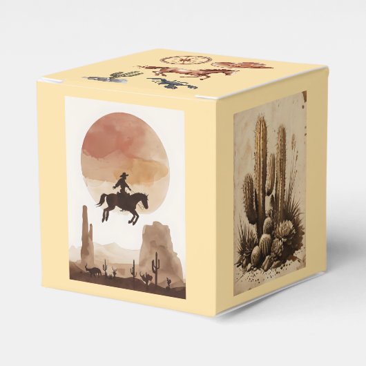 Aquarell fliegender Cowboy Geschenkschachtel (Vorderseite)