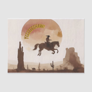 Aquarell fliegender Cowboy Seidenpapier