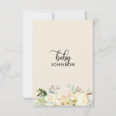 Aquarell Flora Pink Cream Ivory Baby Dusche Einladung (Rückseite)