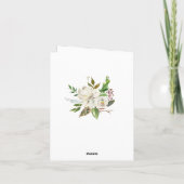 Aquarell Floral Antik Weißes Bridal WEDING Dankeskarte (Rückseite)