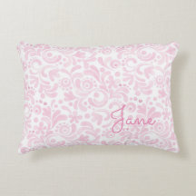 Aquarell Floral Art NAME Rosa Weiß Girlanisch süß