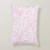 Aquarell Floral Art NAME Rosa Weiß Girlanisch süß Dekokissen (Rückseite(Vertikal))