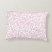 Aquarell Floral Art NAME Rosa Weiß Girlanisch süß Dekokissen (Rückseite)