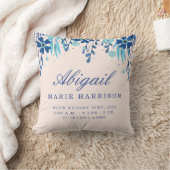 Aquarell Floral Baby Ankündigung Pillow Kissen (Decke)