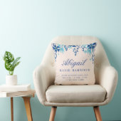 Aquarell Floral Baby Ankündigung Pillow Kissen (Stuhl )
