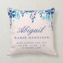 Aquarell Floral Baby Ankündigung Pillow