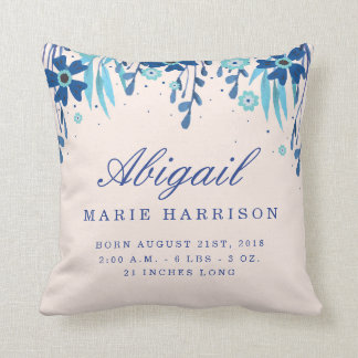 Aquarell Floral Baby Ankündigung Pillow Kissen