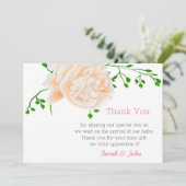 Aquarell Floral Baby Dusche Danke Karte (Stehend Vorderseite)