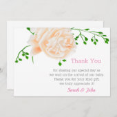 Aquarell Floral Baby Dusche Danke Karte (Vorne/Hinten)