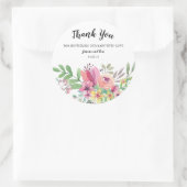 Aquarell Floral Baby Dusche Vielen Dank Runder Aufkleber (Tasche)