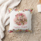 Aquarell Floral Baby Girl Personalisiert Kissen (Decke)