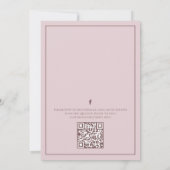 Aquarell Floral Baby Pink QR Code Social Media Einladung (Rückseite)