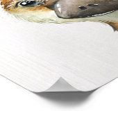 Aquarell Floral Baby Platypus Australische Tiere Poster (Ecke)