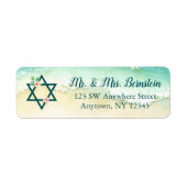 Aquarell Floral Beach Bat Mitzvah Rücksendeadresse (Vorne)