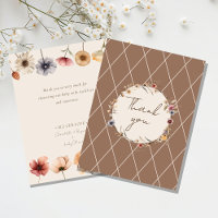 Aquarell Floral Beige Babydusche Danke Karte