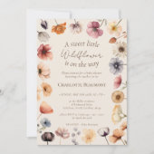 Aquarell Floral Beige Süße Kleine Babydusche Einladung (Vorderseite)