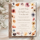 Aquarell Floral Beige Süße Kleine Babydusche Einladung