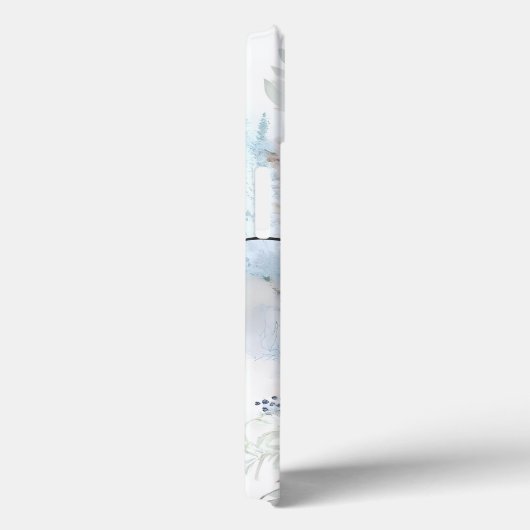 Aquarell Floral Berries Ferns Monogram Name Case-Mate iPhone Hülle (Rückseite / Rechts)