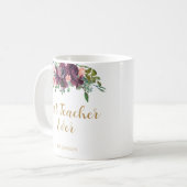 Aquarell Floral Bester Lehrer je Kaffeetasse (Vorderseite Links)