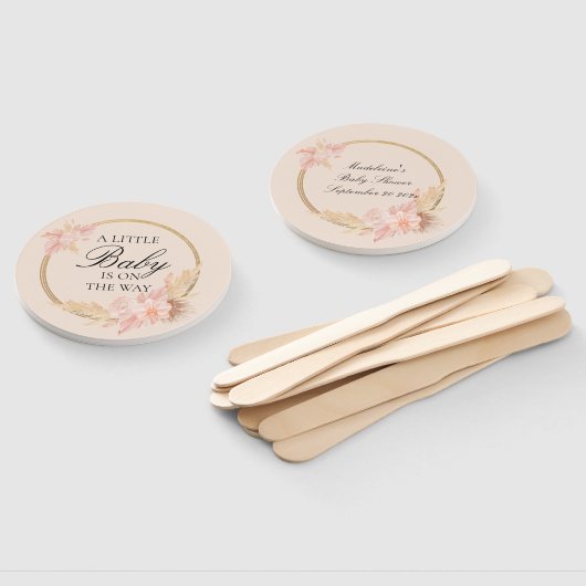 Aquarell Floral Boho Pink Babydusche Fächer (Non-assembled)