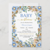 Aquarell Floral Boho Rustic Boy Baby Dusche Einladung (Vorderseite)