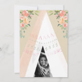 Aquarell Floral Boho Tribal Teepee Wilder Eins Einladung (Rückseite)