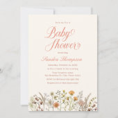 Aquarell Floral Boho Wildblume Babydusche Einladung (Vorderseite)
